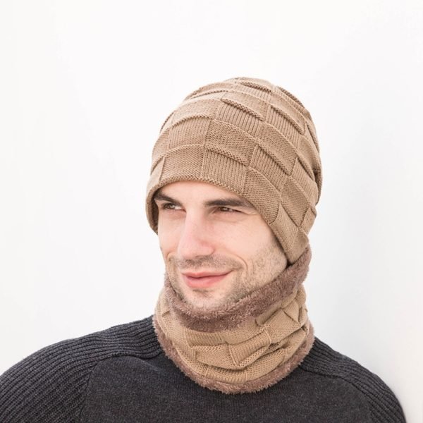 Bonnet écharpe cagoule tricoté | bonnet fausse fourrure de Ski
