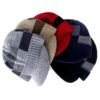 Bonnet casquette tricoté, en fourrure pour homme