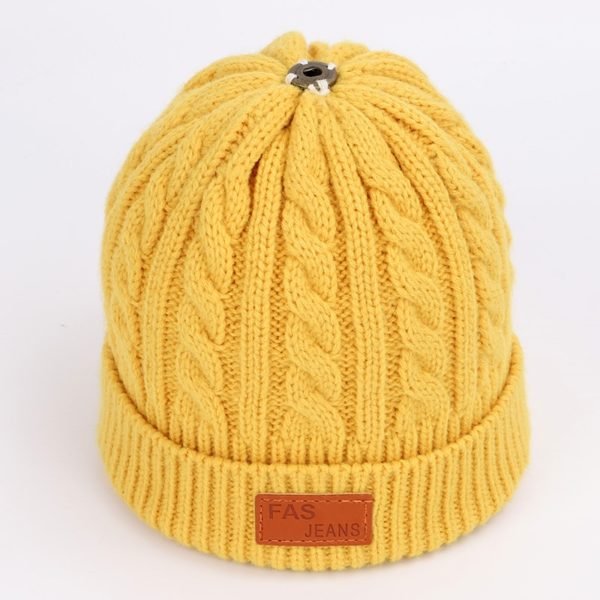 Chapeaux-de-ski-en-coton-tricotés-pour-enfants-|-Automne-et-hiver,-chapeau-de-ski-chaud-et-confortable,-chapeaux-de-pompon-universels,-couleur-unie,-mode,-garçon-et-fille