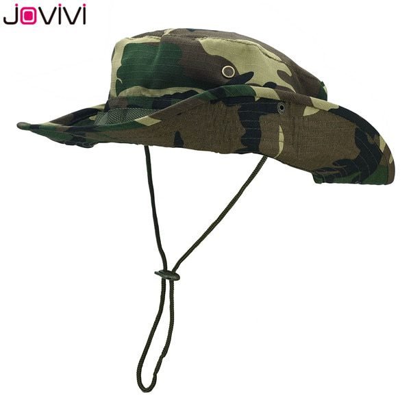 Jovivi-plein-air-Boonie-chapeau-large-bord-respirant-Safari-pêche-chapeaux-Protection-UV-pliable-militaire-chapeau-escalade-été-chapeaux-casquettes