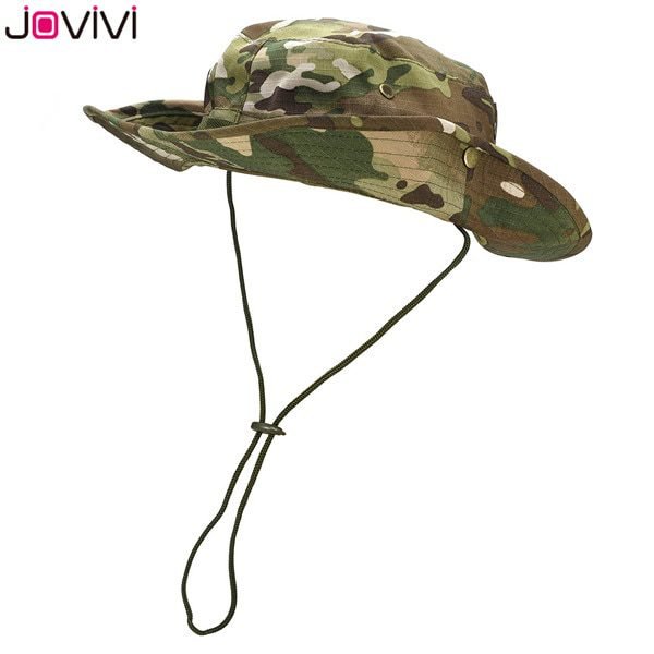 Jovivi-plein-air-Boonie-chapeau-large-bord-respirant-Safari-pêche-chapeaux-Protection-UV-pliable-militaire-chapeau-escalade-été-chapeaux-casquettes