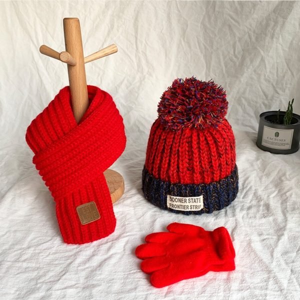 Automne-hiver-bébé-chapeau-écharpe-ensemble-de-gants-enfants-chaud-laine-chapeau-cou-wrap-garçons-et-filles-belle-laine-à-tricoter-chapeaux-et-écharpes