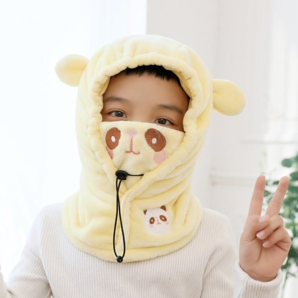 Bonnet Capuche écharpe tricotée pour enfants avec protège masque