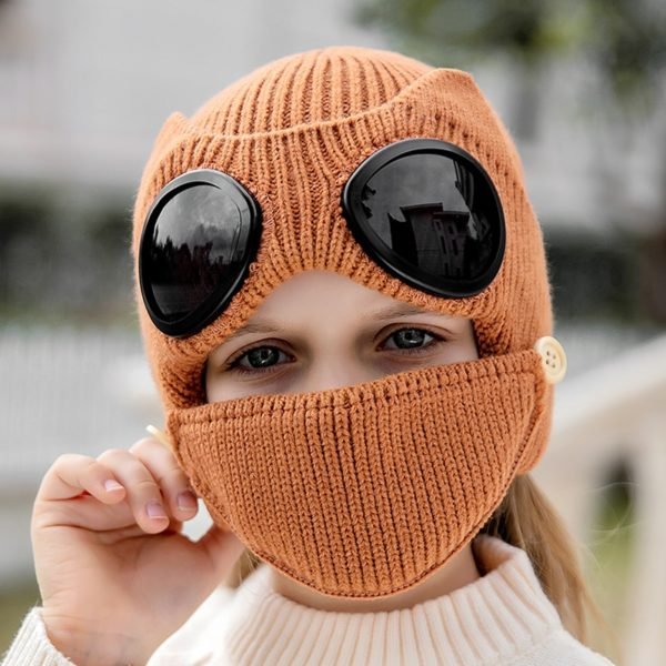 Unisexe-enfants-hiver-plein-air-lunettes-tricot-chapeau-casquette-de-Ski-cagoule-masque-visage-cou-Protection-épaissie-écharpe-chaude-Skullies-bonnets